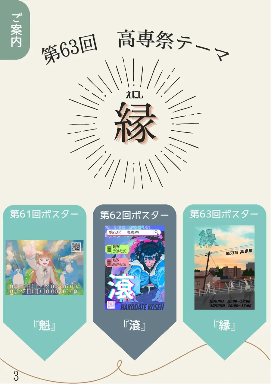 パンフレット 4ページ目 高専祭のテーマ「縁」