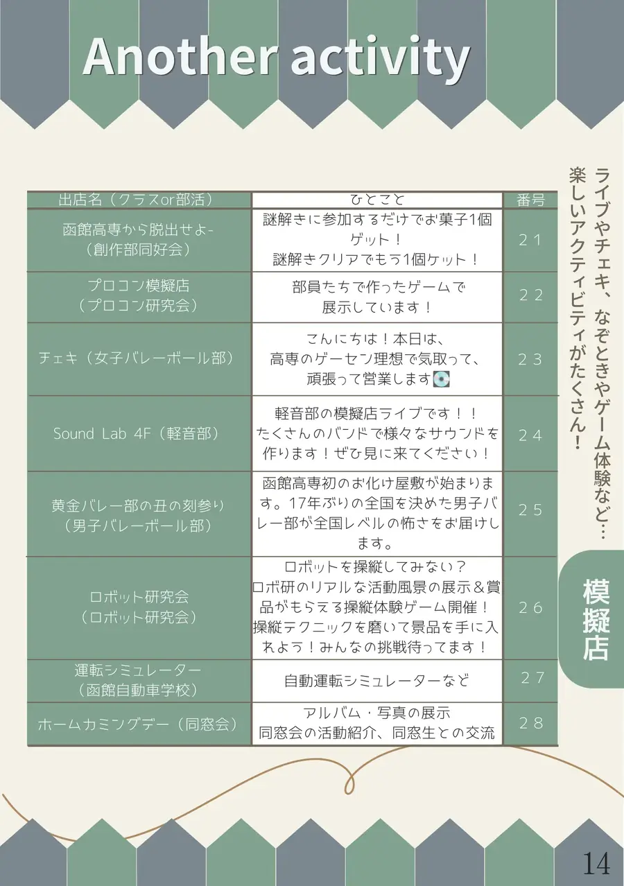 パンフレット 15ページ目 Another activity